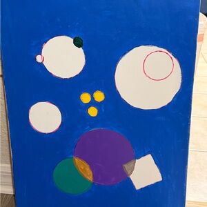 Abstract Blue Canvas with Geometric Shapes